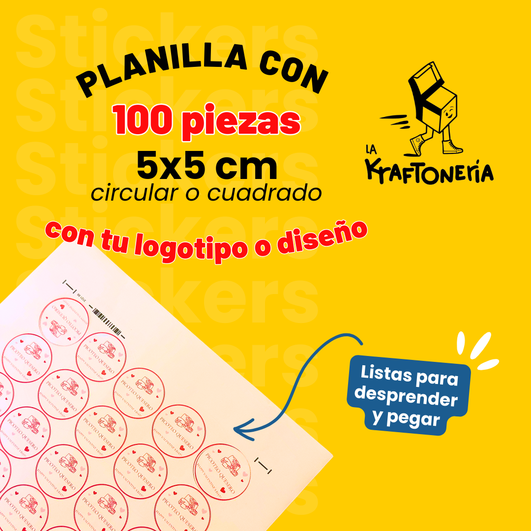 STICKERS 5X5 100 PIEZAS | La Kraftonería